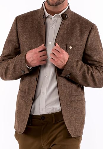 Men's Herringbone Tweed Blazer Collar Slim Fit Wedding Vintage Jacket4