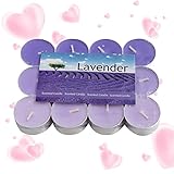 Velas de té, velas de té sin humo con hermosa llama, velas de té de rosa o lavanda, velas de parafina perfumadas a granel para bodas, Navidad, decoración del hogar, al aire libre Pewell