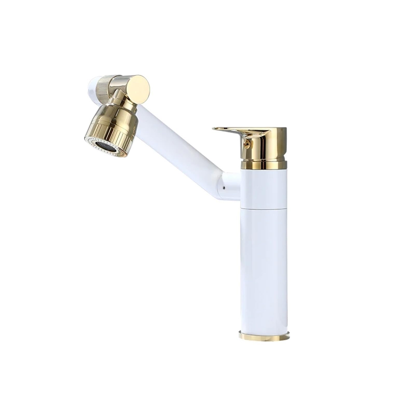 Mélangeur de lavabo en laiton pour eau chaude et froide avec bec pivotant
