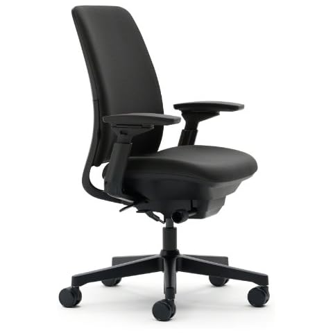 Steelcase Amia Office Chair - Most Comfortable Sit - 4 Points of Adjustability - Ergonomic Desk Chair - Upper Back Support - Adjustable Lumbar Support - Buzz2 Black Fabric Cover