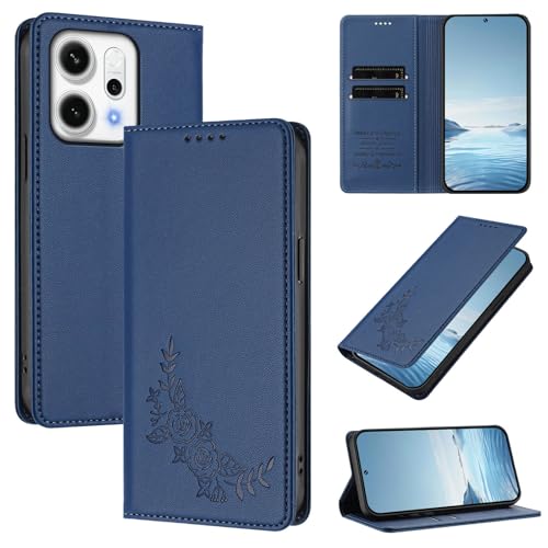 �X�}�z�P�[�X �Ή��@�� for Oppo Reno14 / Reno14 F/FS�yRFID�u���b�N�z�y�J�[�h�z���_�[�t�����z �}�O�l�b�g�J�� �X�^���h�@�\�t���z�X�}�z�P�[�X Blue