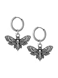 HAQUIL Gothic Deathhead Hawkmoth Skull Dangle Drop Earrings for Women, Goth Skull Memento Mori Jewelry Gift