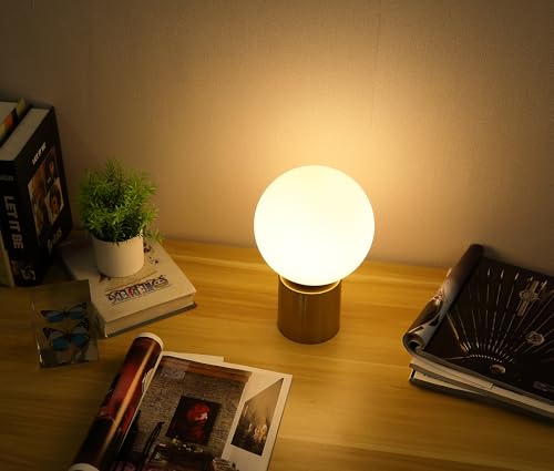Table Lamp Nightstand Lamp Desk Lamp Gold White Glass - Image 6