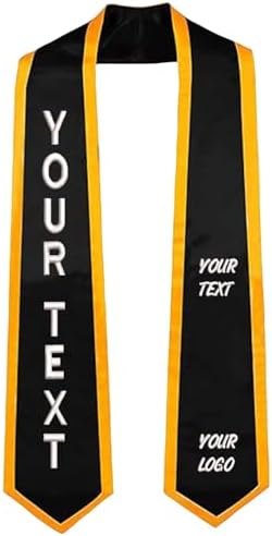 Custom Embroidery Graduation Satin Stole with Your Text/Name/Logo,Personalized Unisex Grad Sash Class of 2025 As Gifts
