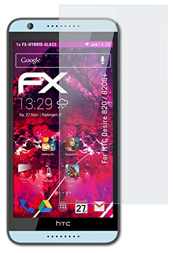 atFoliX Plastic Glass Protective Film Compatible with HTC Desire 820 / 820G+ Glass Protector, 9H Hybrid-Glass FX Glass Screen Protector of Plastic