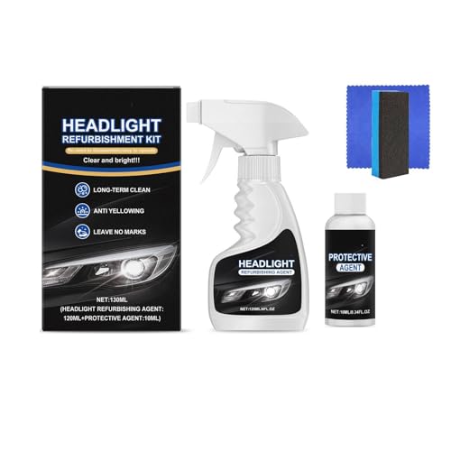 Headlight Restoration Spray, Ceramic Headlight Restoration Kit, Automotive Headlamp Restoration Fluid Kit, Headlight Restore And Protect for Cars, Trucks, Suvs, Motorcycles for All Vehicles (1)