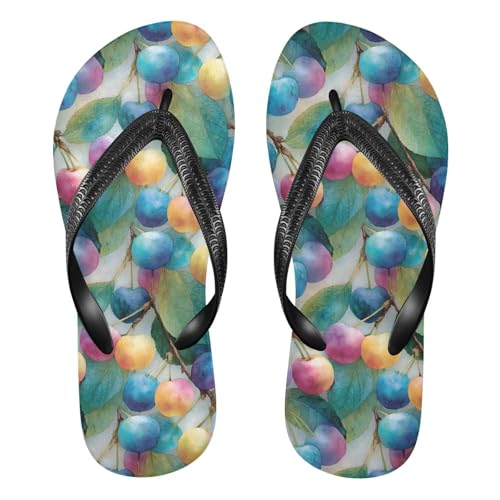 Flip Flop Sandals Colorful Fruit Print for Women Men Beach Outdoor XS