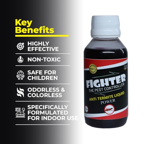 Image of FIGHTER Non-Toxic Eco-Friendly Termite Killer Liquid Concentrate for Home & Indoor Use (100ml) | Baby-Safe, Skin-Safe & Pet-Friendly | Mix with Water for Instant Action