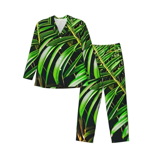 Pyjama homme manches longues imprimé vert vêtements de nuit