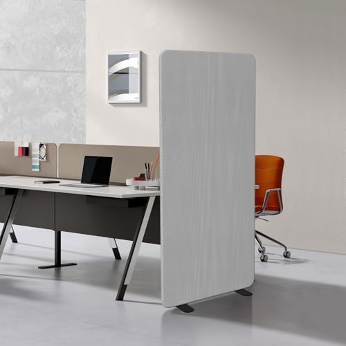 YNCLCS 65 29 Standing Room Dividers Panel Office Partitions High-Density Fabric Heavy-Duty Steel Pipe Privacy Divider Panel Wall for Office Home Study Video Conference Gray