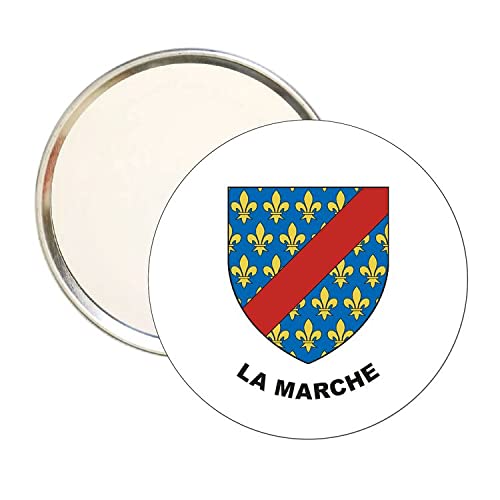 ROUND MIRROR. HERALDIC SHIELD LA MARCHE NIEVRE FRANCE