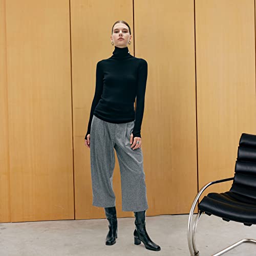 COLD POSH Women's 100% Merino Wool Knitted Turtleneck Sweater High Neck Slim Fit Knit Sweaters Long Sleeve Soft Warm Tops3