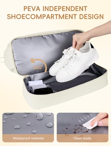 Image of CLUCI Weekender Travel Bag for Women Puffer Tote Bag Carry On Duffle Overnight Bags with Shoe Compartment