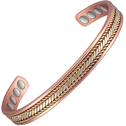 MagVIVACE Copper Bracelet for Women Men for Arthritis and Joints, Pure Copper Magnetic Therapy Bracelet, 3500 Gauss Magnet(CPB-0268)