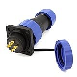 uxcell SD20 20mm 4P Terminal Square Waterproof Aviation Cable Connector Socket IP68