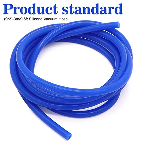 Universal Car Silicone Vacuum Hose Repair Kit,With Plastic T-Joiner,3 Sizes Of Clamps And Cable Ties（Blue） #TOP3