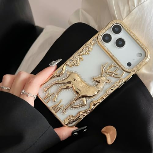 Coque iPhone 13 Pro paillettes avec finition plaqué or élégante
