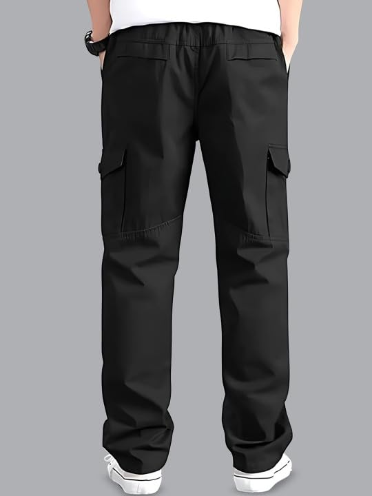 Image of FABRIPPLE Men's Olive Green Cargo Pants | Relaxed Fit Utility Trousers | Multi Pocket Casual Wear | Stylish Streetwear Bottomwear for Men