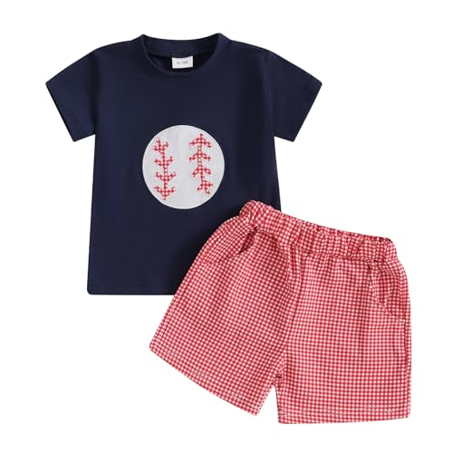 Toddler Baby Boy Summer Clothes Golf Embroidery Short Sleeve T shirt Plaid Shorts Set Golf Baby Outfit