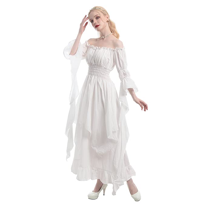 CR ROLECOS Women's Renaissance Dress Retro Victorian Medieval Long Dress Gothic Dress
