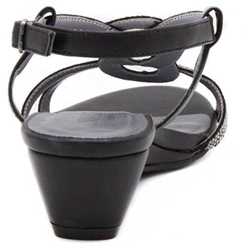 London Fog Womens Macey Demi-Wedge Dress Sandals Black 9 M Us #TOP5