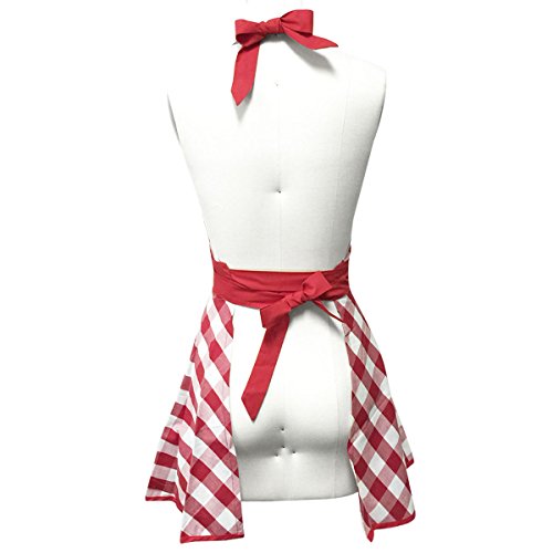 Wrapables Adjustable Flirty Hostess Apron, Red Gingham #TOP3