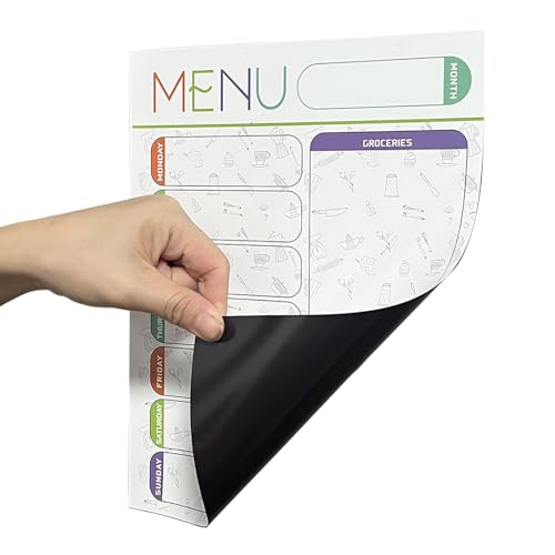 Pizarra magnética borrable para nevera – Planificador semanal con listas diarias y programas para organización de cocina, pizarra blanca recordatorio para gestión eficiente de los gastos y trabajos