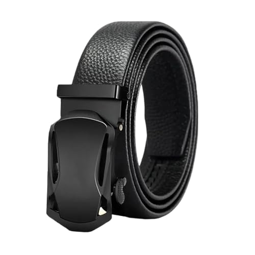 Men's Automatic Buckle Belt, Pu Leather Business Belt, 3.4Cm Casual Belt Tkpc-Pvc 125cm