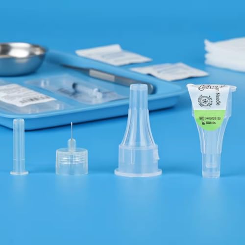 MedicalGut Sterile Einweg-Nadeln 31G (0,25 x 8 mm) – 100 Stück mit Schutzkappe | Präzisionsnadeln aus Edelstahl für Labor, Industrie, Kosmetik & technische Anwendungen