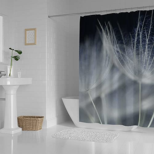 Rideau de douche pissenlit CHEHONG lavable en polyester 168x183 cm avec crochets - 4
