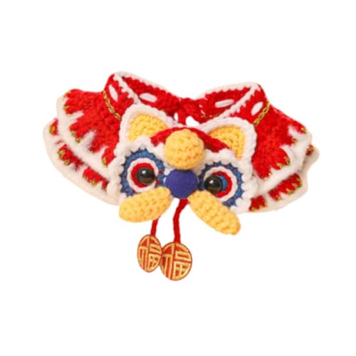 QUXVUIS Lindo Collar para Gatos Que se rompe fácilmente. Traje Suave de Año Nuevo. Collar Ajustable Que Garantiza la Comodidad de la Mascota Durante Las