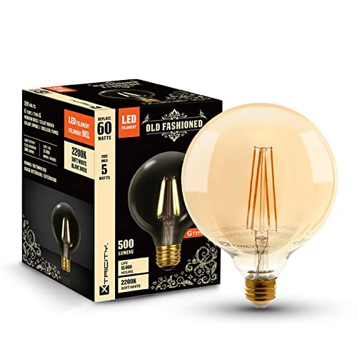 Xtricity G40 Led Filament Vintage Edison Style Dimmable Lightbulb, 5W (60W Equivalent), E26 Medium Base, G40 Edison Light Bulb For Decoration String Lights And Vintage Lighting Looks #TOP29