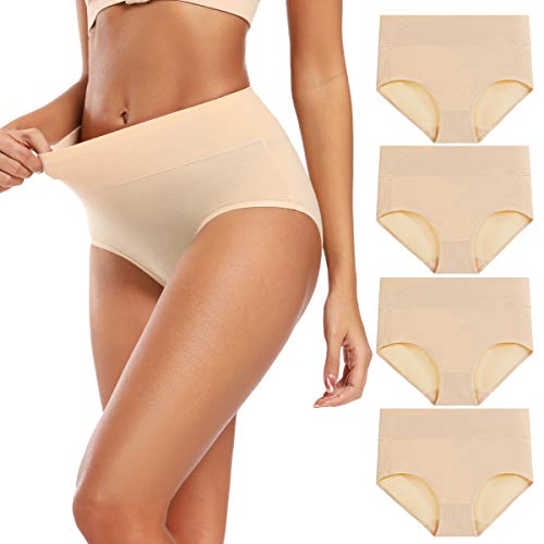 Image of Molasus Women's Cotton Underwear High Waisted Full Coverage Ladies Panties (Regular & Plus Size)