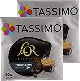  Tassimo L\'Or Espresso Fortissimo, Stark, Kaffee, Kaffeekapsel, Gemahlener Röstkaffee, 32 T-Discs
