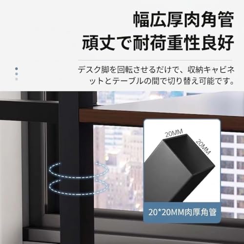 折りたたみテーブル デスク キャスター付き 伸縮式テーブル ダイニングテーブル 作業台 幅108×奥行60×高さ79cm コンパクト 省スペース 収納棚付き 在宅勤務 学習机 パソコンデスク 組立簡単 (ホワイトマーブル) [4]