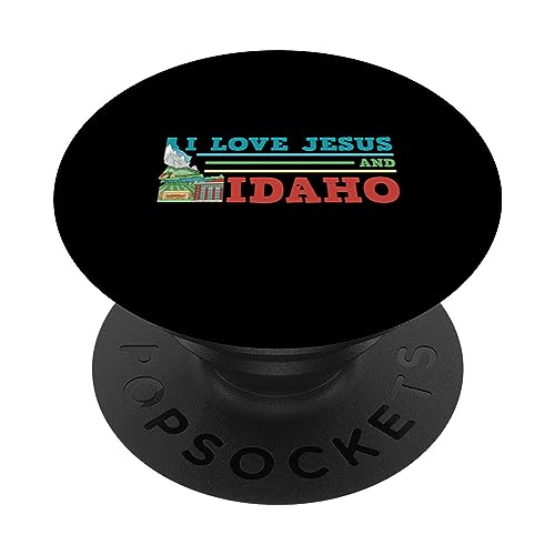 Idaho Lover Christian Religion Faith Jesus Catholic PopSockets Swappable PopGrip, Black
