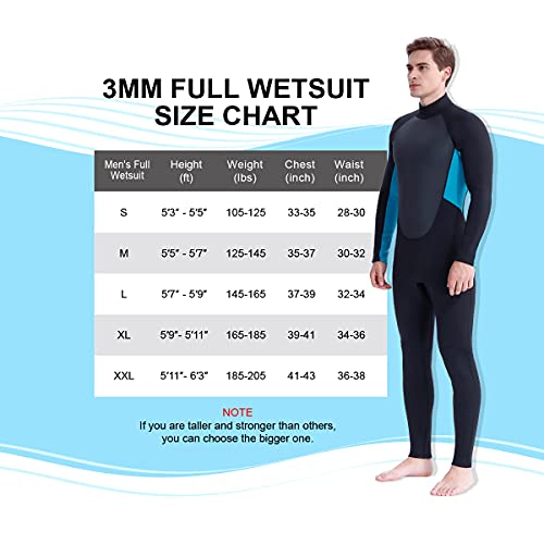 Homruilink Mens Wetsuit, 3Mm Neoprene Full Wetsuit Long Sleeve Diving Suits With Back Zipper Uv Protection Full Body Wetsuit For Swimming Diving Surfing Kayaking Snorkeling #TOP2