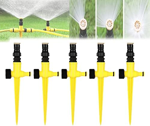 360° Rotation Auto Irrigation System Garden Lawn Sprinkler Patio (5 PCS)