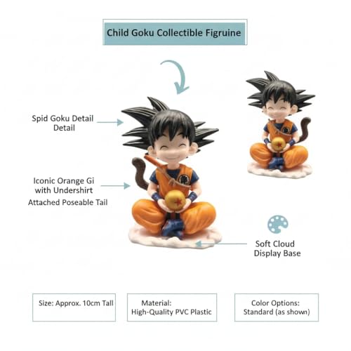 Image of Sitting Goku Action Figure Dragon Ball Anime Collectible Collectibles | PVC Display Action Figure for Desk & Shelf - Sitting Goku