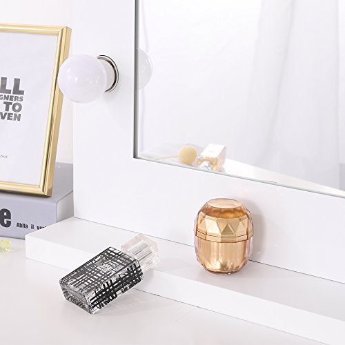 Chende Hollywood Mirror with Ligths, Large LED Lighted Makeup Mirror for Bedroom Vanity, 31.5 x 25.6 Inch White Gloss Metal Frame with Dimmer and Socket, Free 14 Replaceable LED Bulbs