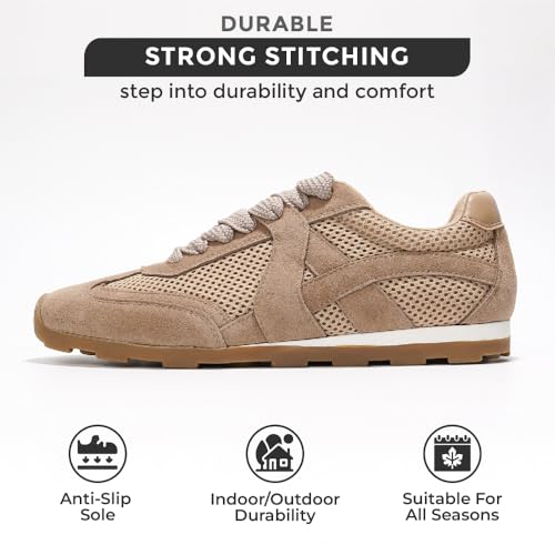 Project Cloud Leather Barefoot Shoes Women – Memory Foam Lace-Up Womens Sneakers – Lightweight & Non Slip Womens Shoes Casual – All-Day Women's Fashion Sneakers for 2025 (Tiger)3