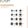 CAP Rubber Coated Hex Dumbbell Set with Storage Rack | 100210 lb Options, Space-Saving Vertical Compact Storage for Home Gym Strength Training