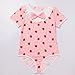 ABAFIP Women's Cute Strawberry Print Short Sleeve Romper Pajamas Bodysuit One Piece Teddy Leotard Top Nightwear Valentine's Day Sleepwear Rose X-Large