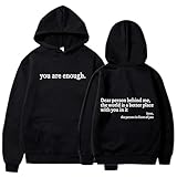 You are Enough Hoodie, Dear Person Behind Me Hoodie,You are Enough Sweatshirt,for Women Sweatshirts Casual Pullover (black,Large)