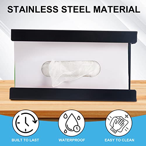 lounsweer 2 pcs magnetic glove dispenser holders wall mount boxes of gloves commercial quality towels wipes paper tissue box holder kitchen fridge office workshops garage tool hospitalblack