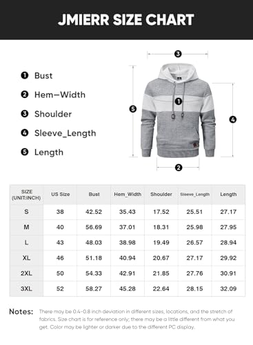 Jmierr Men'S Waffle Drawstring Hoodie Shirt Casual Waffle Knitted Pullover Solid Long Sleeve Sweatershirts Stylish Hip Hop Street Wear thumb #7
