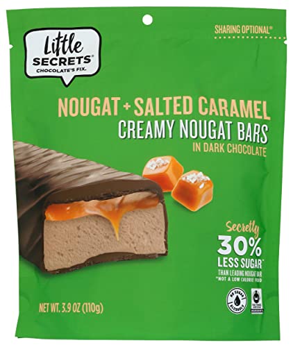 Little Secrets Creamy Nougat Bars, Nougat + Salted Caramel In Dark Chocolate, 3.9 Oz (Pack Of 6) #TOP23