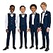 Txjojn Navy Boys Formal Suit 6 Piece Adjustable Waist Real Pockets Full Lined Fabric Suitable for Daily Use Fashion Show Grand Holiday Baptism Size 13-14