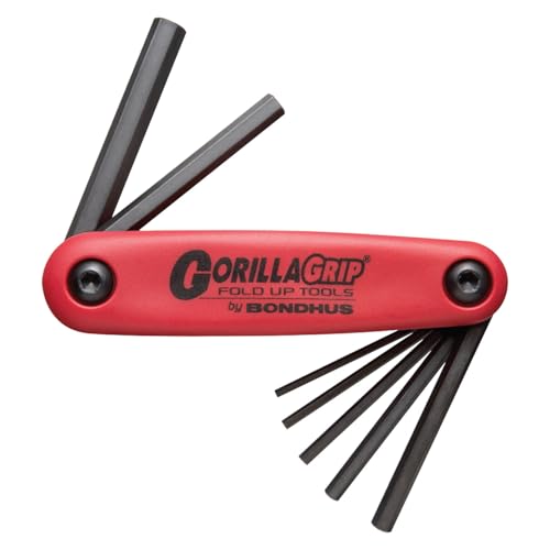 Image of Bondhus 12592 GorillaGrip Set of 7 Hex Fold-up Keys, sizes 1.5-6mm