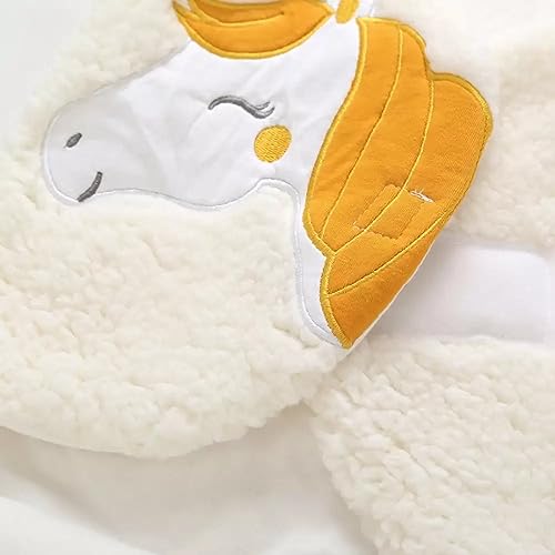 Image of BABYZONE Baby Bear Hooded Fleece Romper and Swaddle Wrap Set, Plush Teddy Design, Brown (2, Brown&White, Baby)